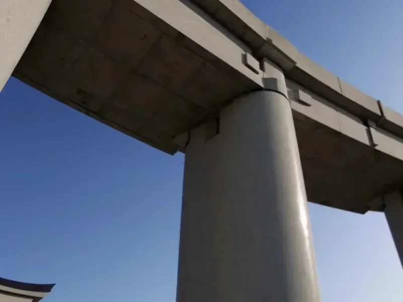 Cast concrete structure in service